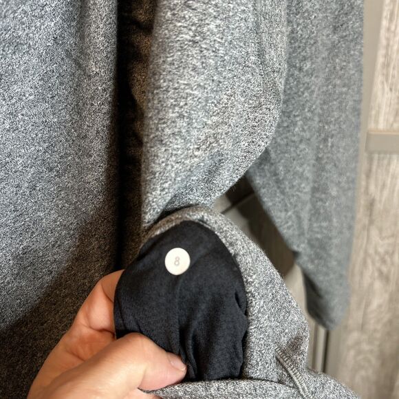 Lululemon Jacket That's A Wrap Grey Snap Button Draped Neck Pockets Sz 8 - Picture 4 of 8